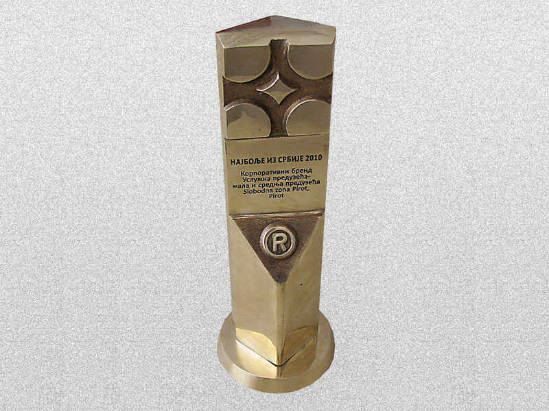 Corporate brand award for small and medium enterprises in the field of services for 2010