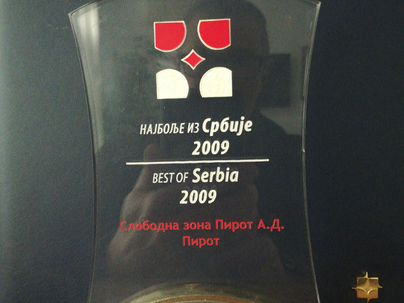 Nagrada za drugo mesto u kategoriji Uslužna preduzeća - korporativni brend za 2009 godinu